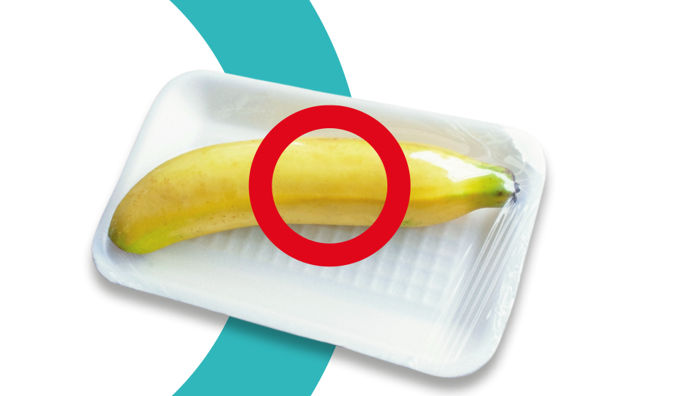 EASY-LIZE - Verpackungslizenzierung von EKO-Punkt - Prüfung Recyclingfähigkeit Beispiel Banane in Verpackung 